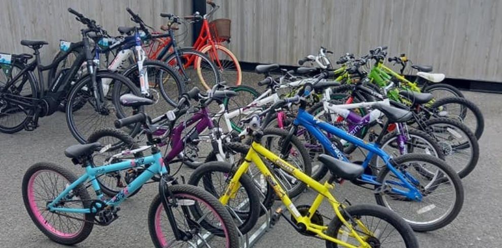 Row of different styles of bike