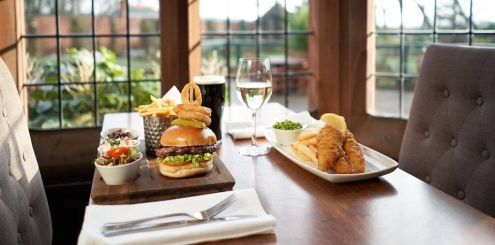 fish and chips and a burger