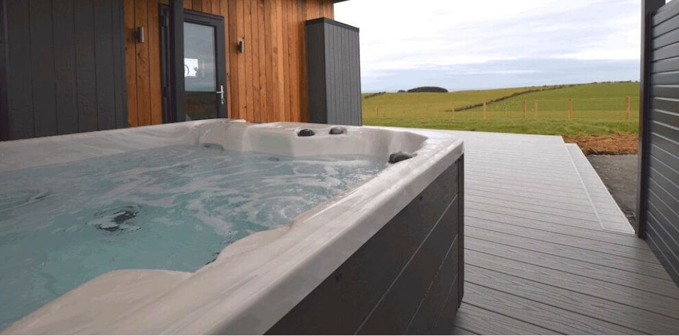 a hot tub with a view