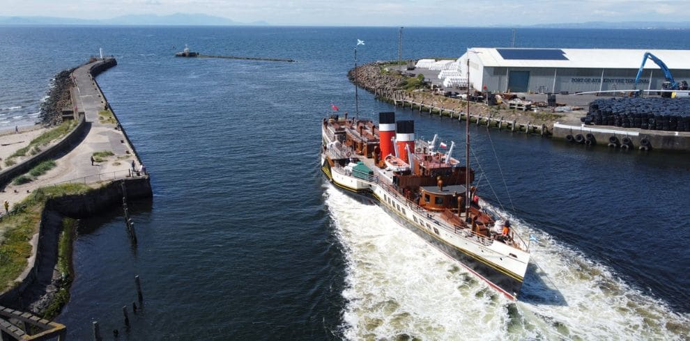 Waverley steamer at Ayr Harbour