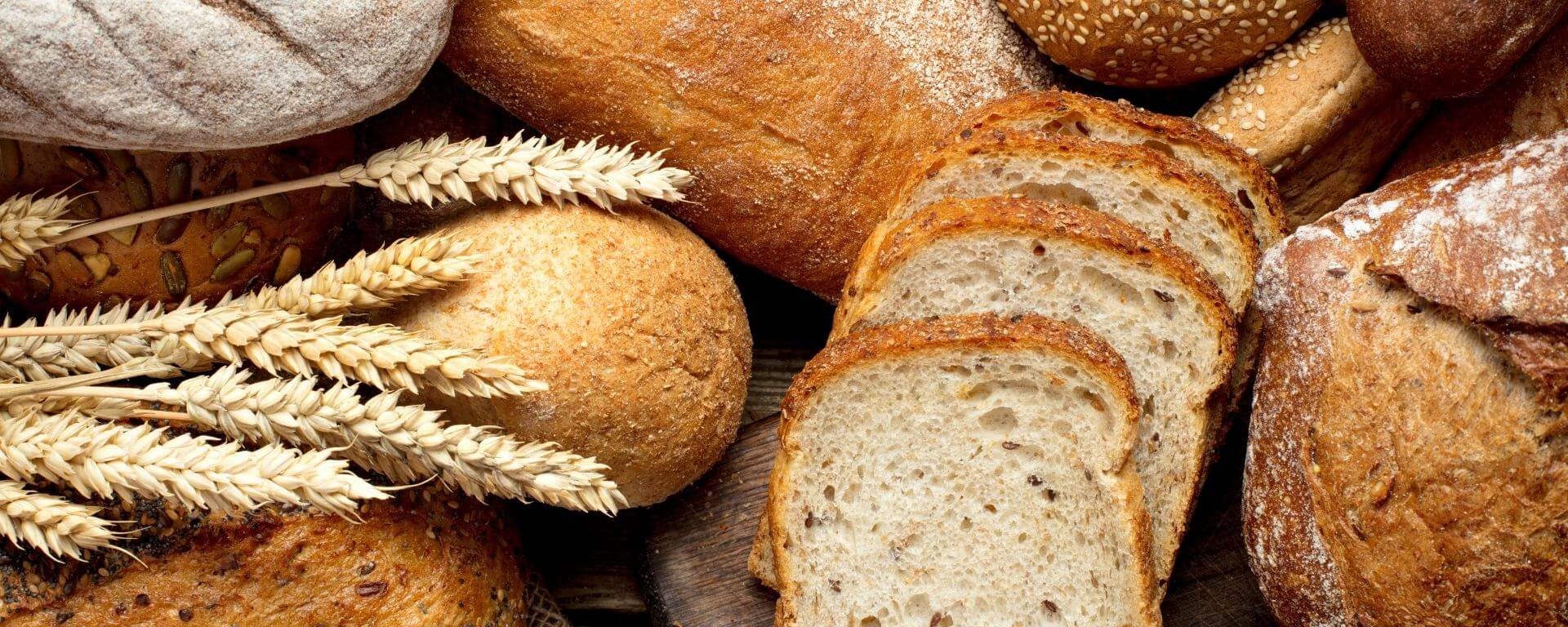 Freshly baked bread on a slate.