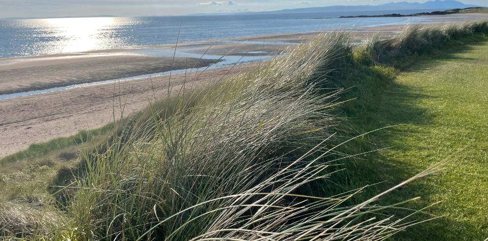 An image of Turnberry beach in the sunshine.