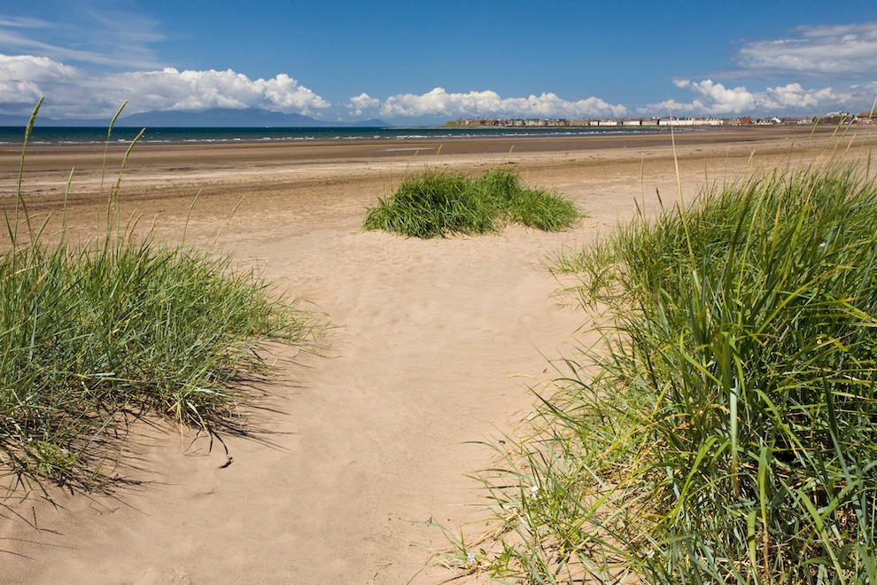 The sandy shores of Troon beach