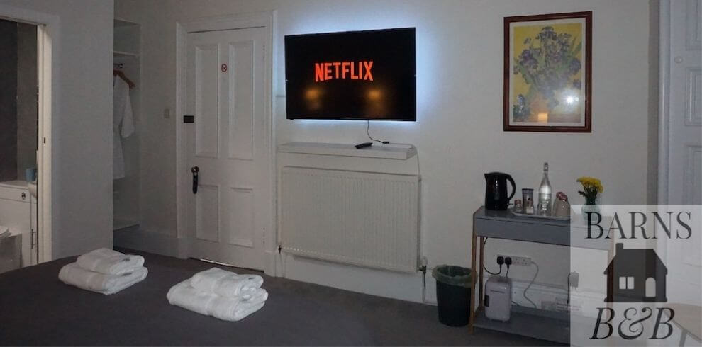 bedroom with television