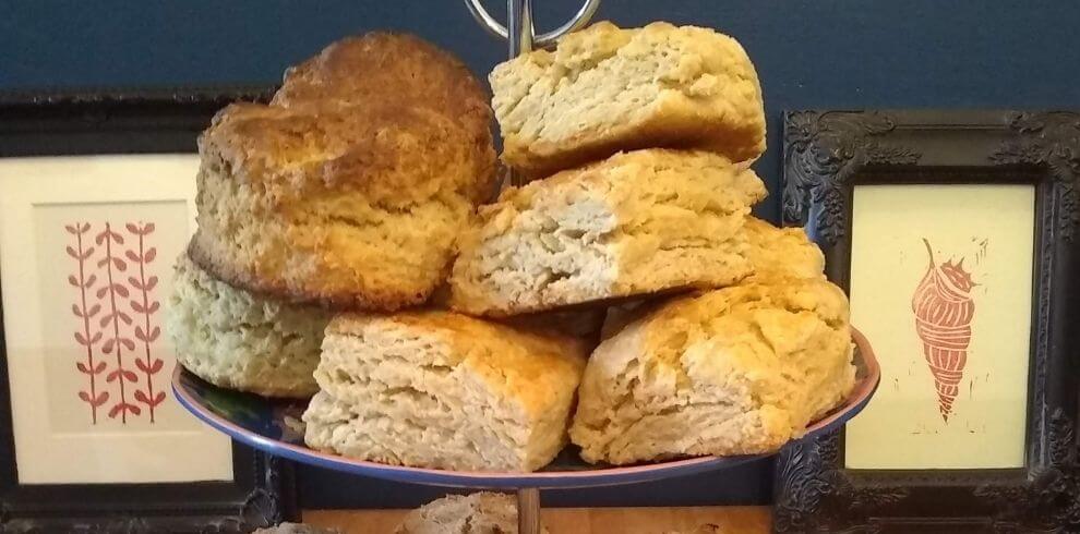 A plate of freshly baked scones