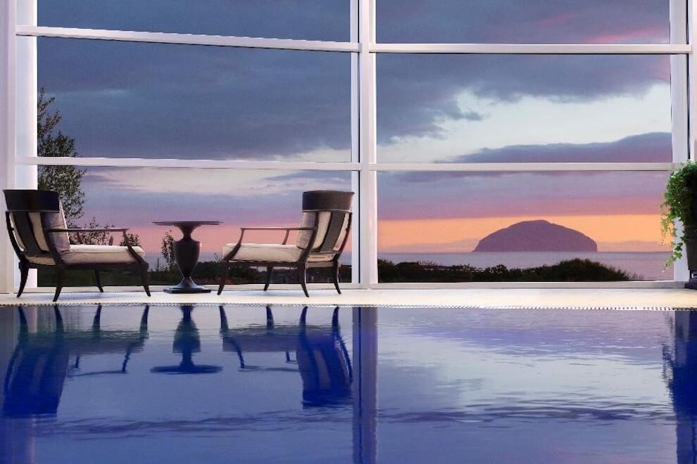 Swimming pool with a view of ailsa craig