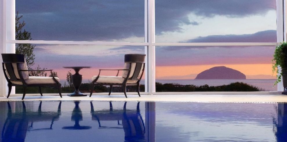 Swimming pool with a view of Ailsa Craig.