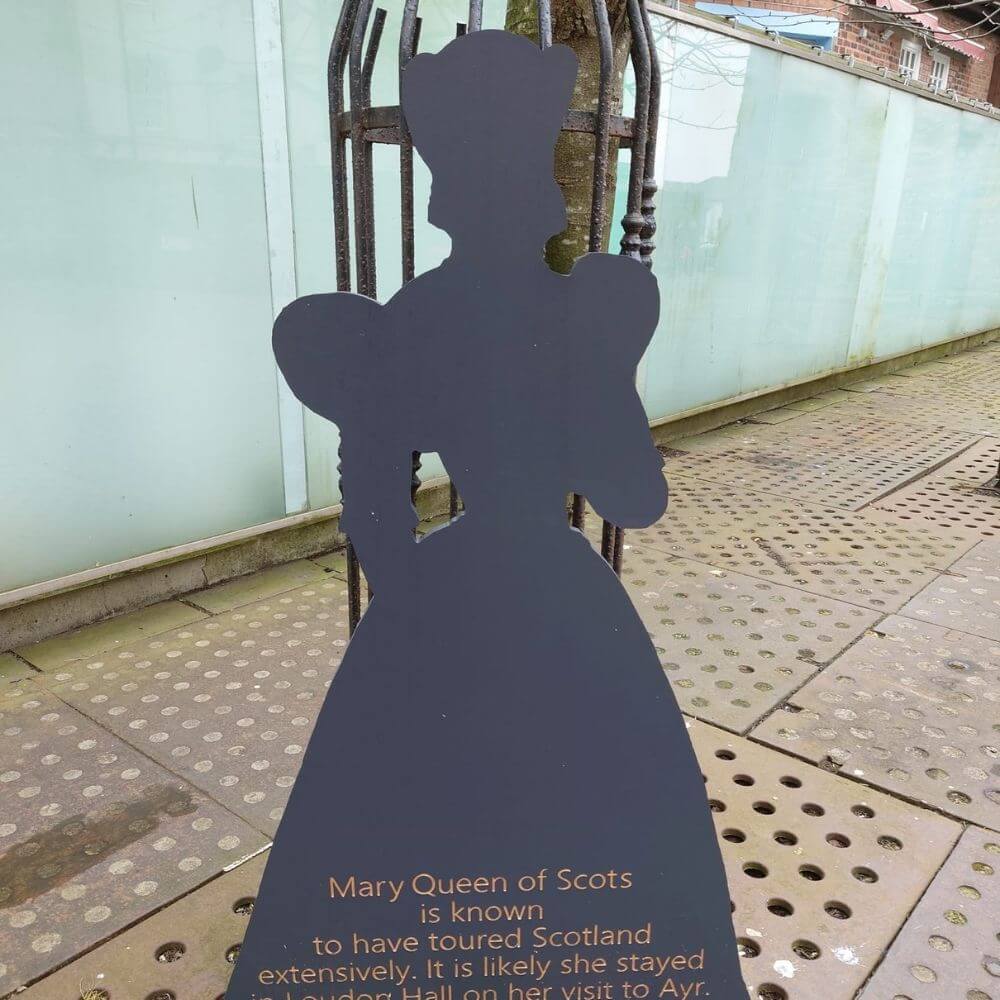 Wooden silhouette of Mary Queen of Scots.