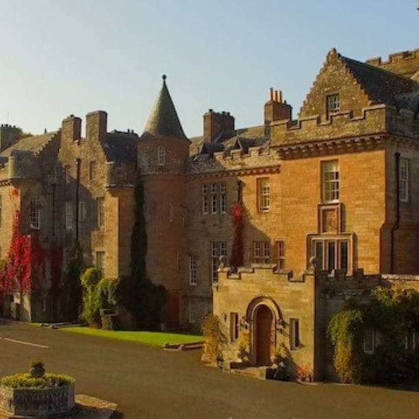 Spectacular exterior of the historic Glenapp Castle.