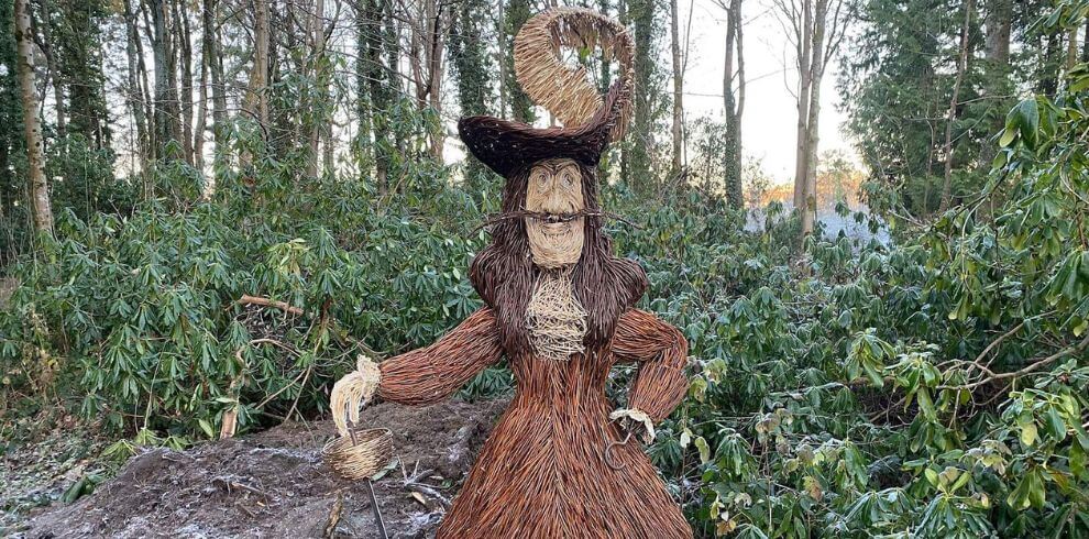 Captain Hook sculpture made of willow.