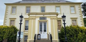 Front of georgian mansion house.