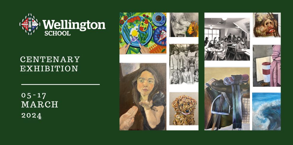Wellington School Centenary Exhibition. A collage of artwork.