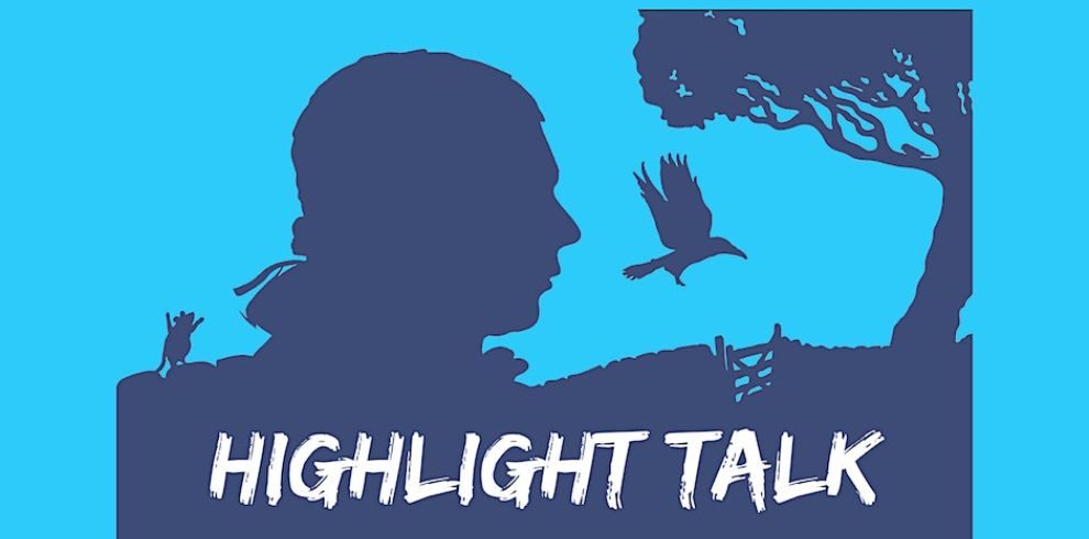 An image of a silhouette of Robert Burns and the text that reads "Highlight Talk"".