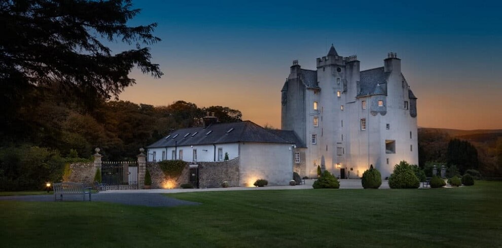 A Picture of Killochan Castle from an outside view during dusk.