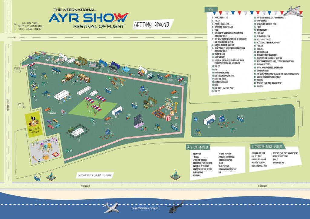 Site map of toilet locations.