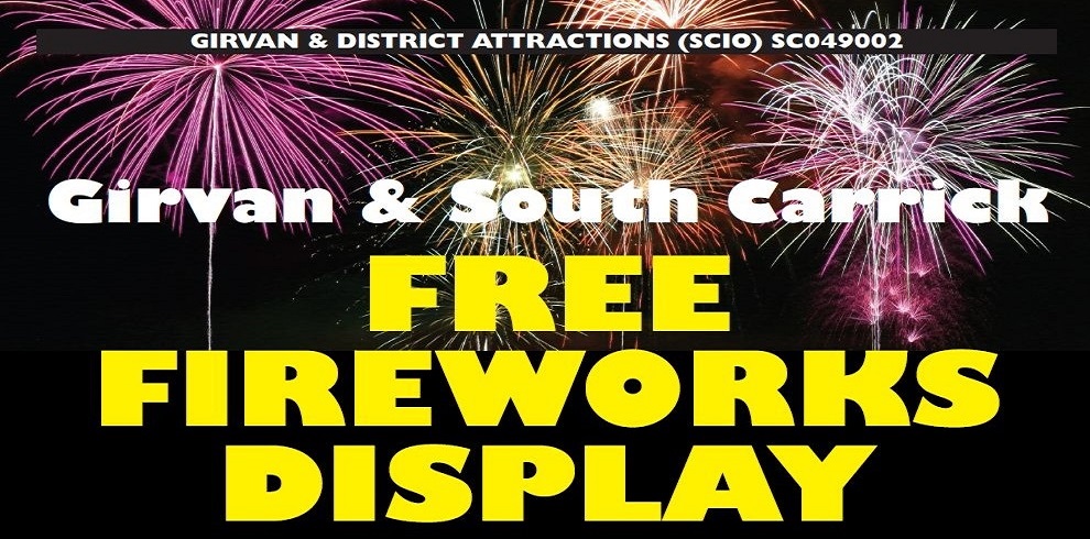 A picture of fireworks with the title Free Firewaorks Display.