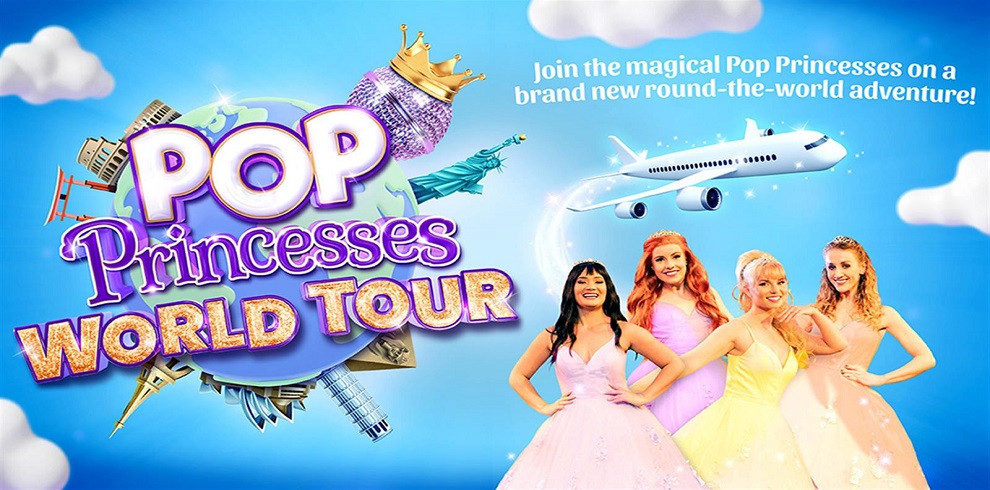 A picture of the cast of the Pop Princess dressed as princess World Tour.