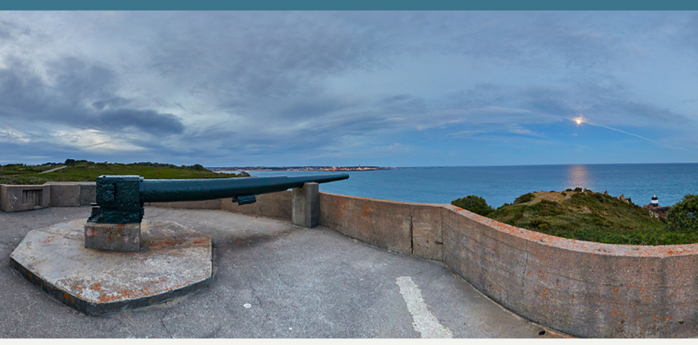 A cannon overlooking the sea.