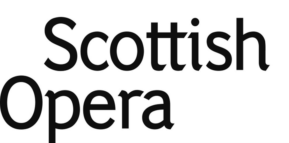A black and white promotional image for The Scottish Opera. The text is in black and the background is white.