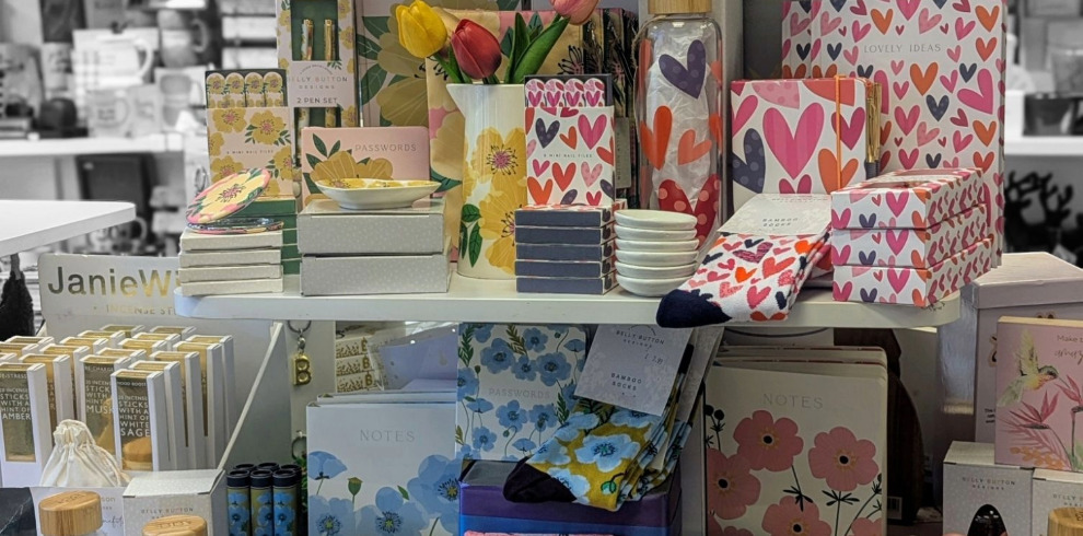 Selection of gifts on a table