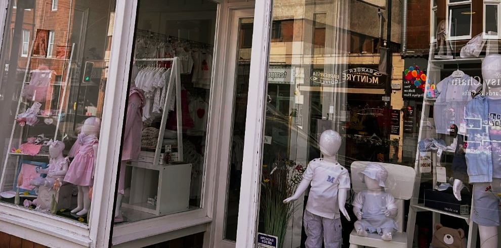 Children's clothing shop exterior.