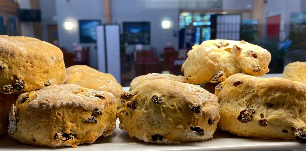 Freshly baked scones.