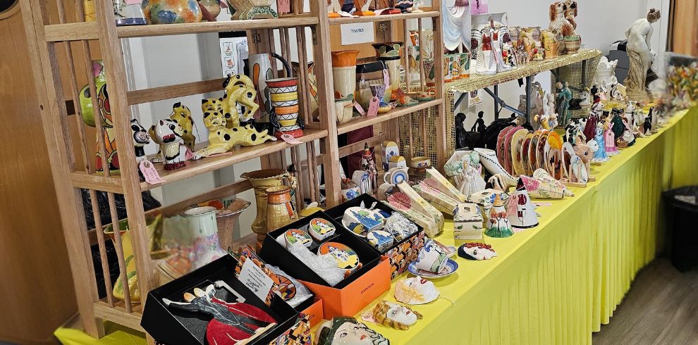 An image of a stall at an antique fair.