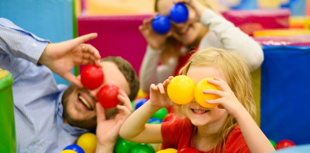 Family at soft play.