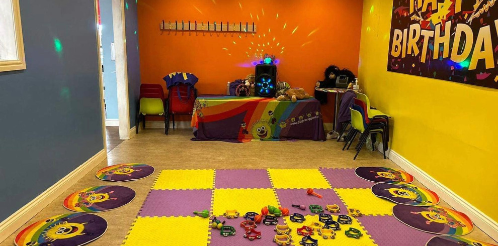 Soft play party area.