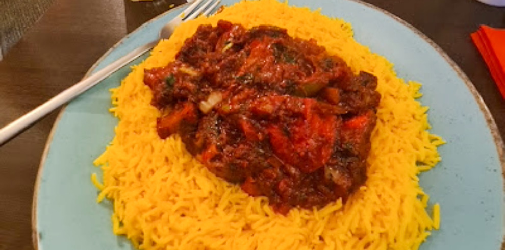 Delicious plate of indian food.