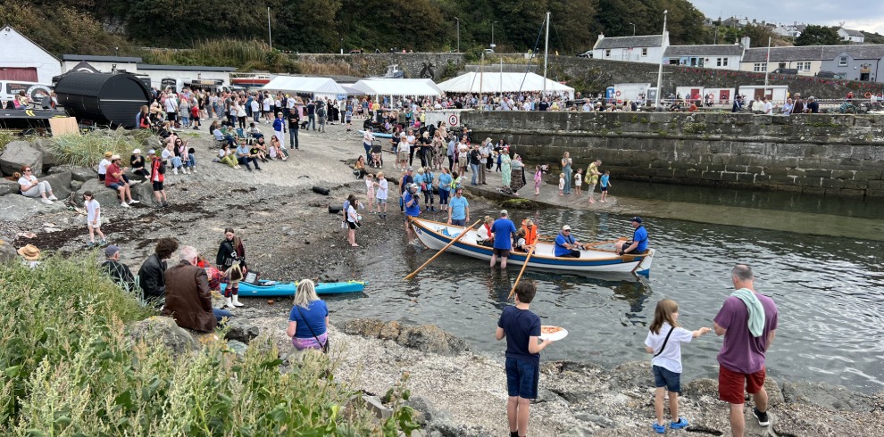 Harbour scene at small fishing village.