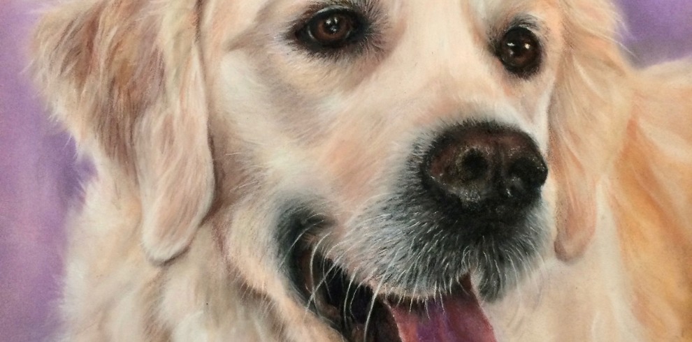 West Coast Canvas Exhibition and Workshops 6 Painting of a dog.