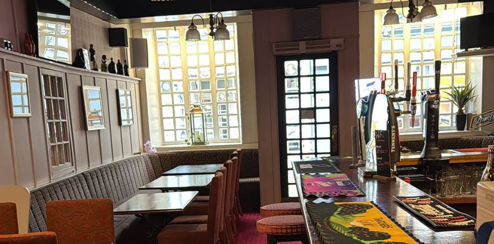 An image of the interior of a pub.