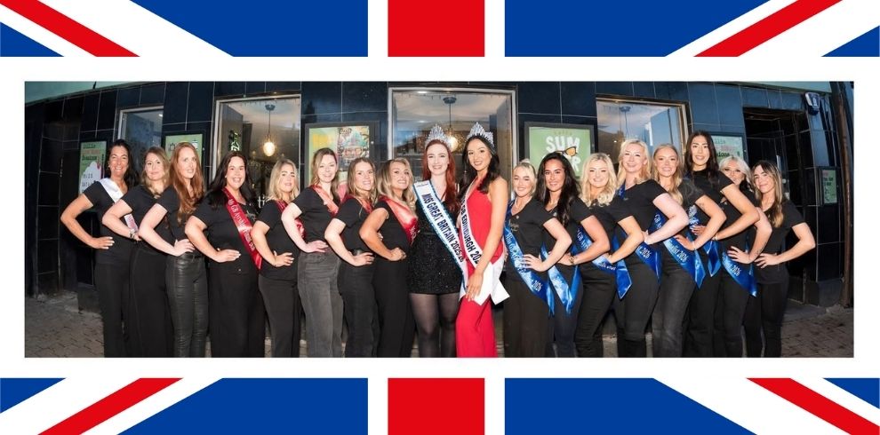 A group image of finalists in the Miss Great Britain regional heat.