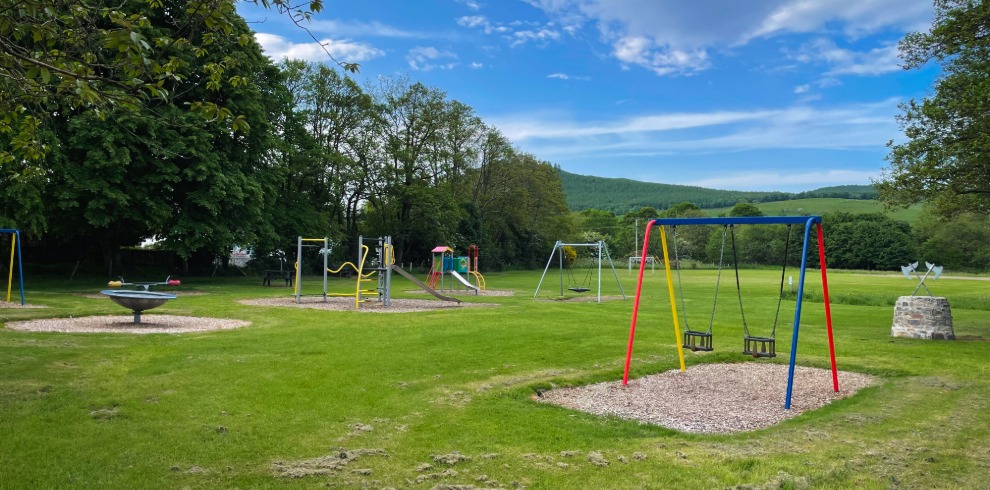 Children's outdoor play park on a bright sunny day.