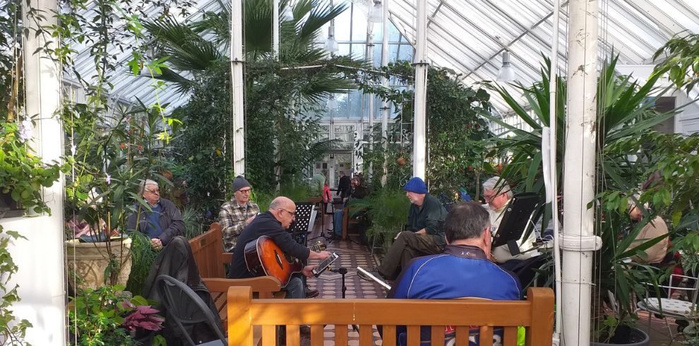 Phoenix folk club performing in belleisle conservatory